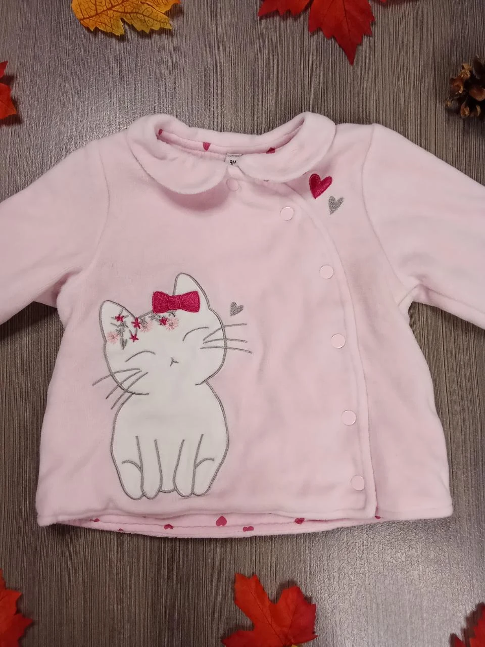 Jolie veste rose molletonnée 9 mois – photo 3